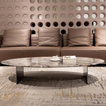 オシャレなセンターテーブル | 大理石とステンレス製の豪華デザイン | リビングルームにぴったり! hbso-3010