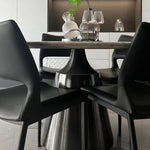 ラグジュアリー大理石テーブル | ステンレス脚付き円形デザイン | モダンインテリアに最適 | 多層板使用 hbso-3012