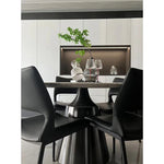 ラグジュアリー大理石テーブル | ステンレス脚付き円形デザイン | モダンインテリアに最適 | 多層板使用 hbso-3012