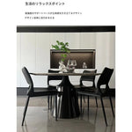 ラグジュアリー大理石テーブル | ステンレス脚付き円形デザイン | モダンインテリアに最適 | 多層板使用 hbso-3012