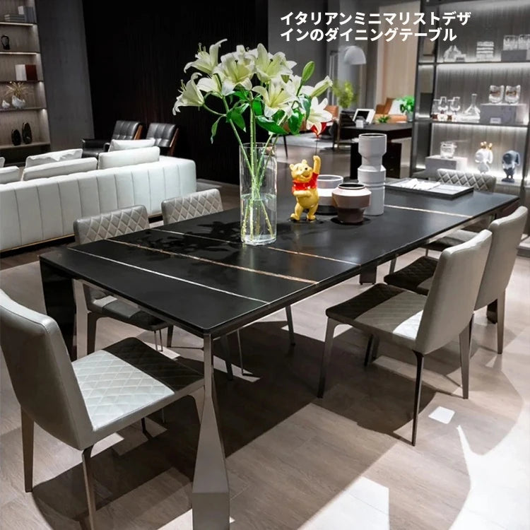 モダンな大理石テーブル|スタイリッシュなステンレス脚付き|リビング・ダイニング用 hbso-3013