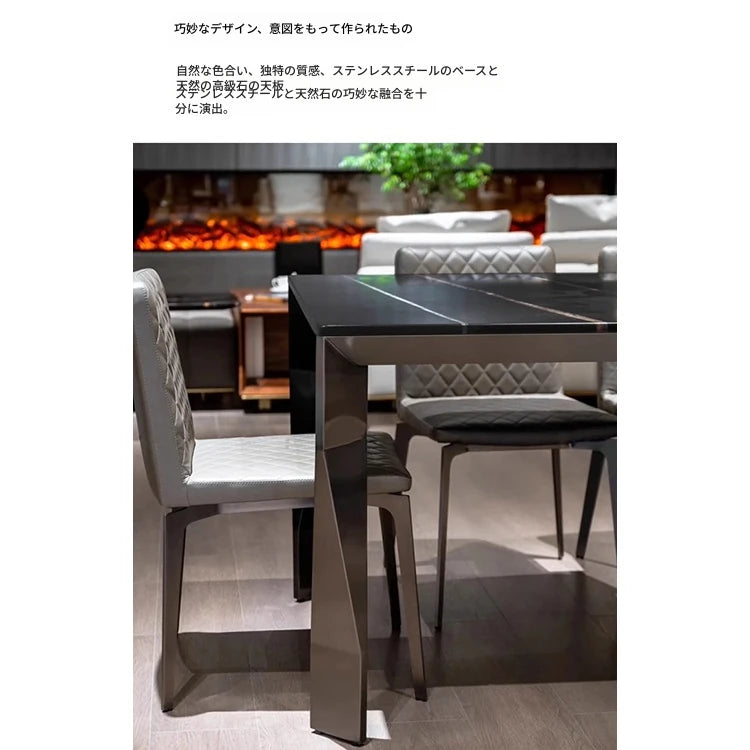 モダンな大理石テーブル|スタイリッシュなステンレス脚付き|リビング・ダイニング用 hbso-3013