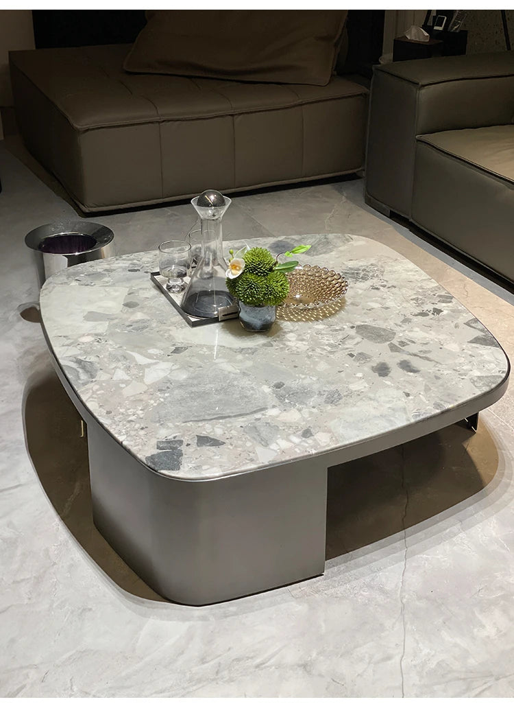 モダンデザイン センターテーブル 大理石&ステンレス製 おしゃれなリビング家具 hbso-3015