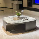 モダンデザイン センターテーブル 大理石&ステンレス製 おしゃれなリビング家具 hbso-3015