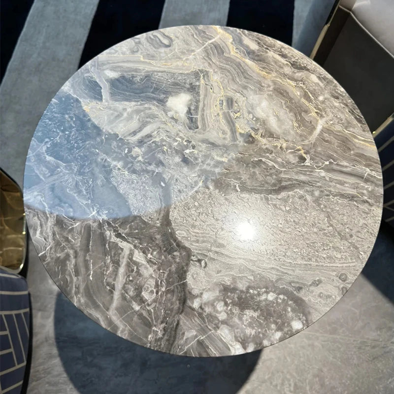 ラグジュアリー大理石センターテーブル - ステンレス脚付き、モダンデザイン、収納に便利な多層板仕様 hbso-3016