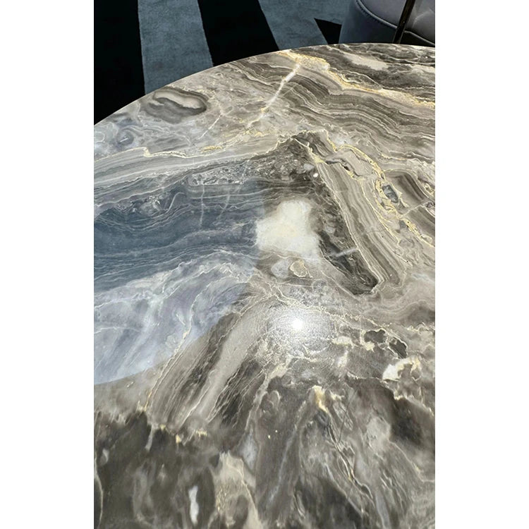 ラグジュアリー大理石センターテーブル - ステンレス脚付き、モダンデザイン、収納に便利な多層板仕様 hbso-3016