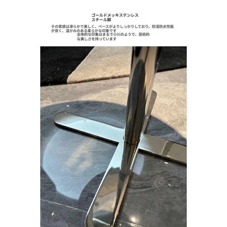 ラグジュアリー大理石センターテーブル - ステンレス脚付き、モダンデザイン、収納に便利な多層板仕様 hbso-3016