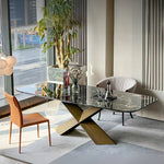 高級感溢れる大理石テーブル - ステンレス脚のスタイリッシュな多層版デザイン hbso-3018