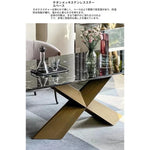 高級感溢れる大理石テーブル - ステンレス脚のスタイリッシュな多層版デザイン hbso-3018