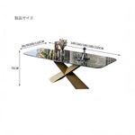 高級感溢れる大理石テーブル - ステンレス脚のスタイリッシュな多層版デザイン hbso-3018