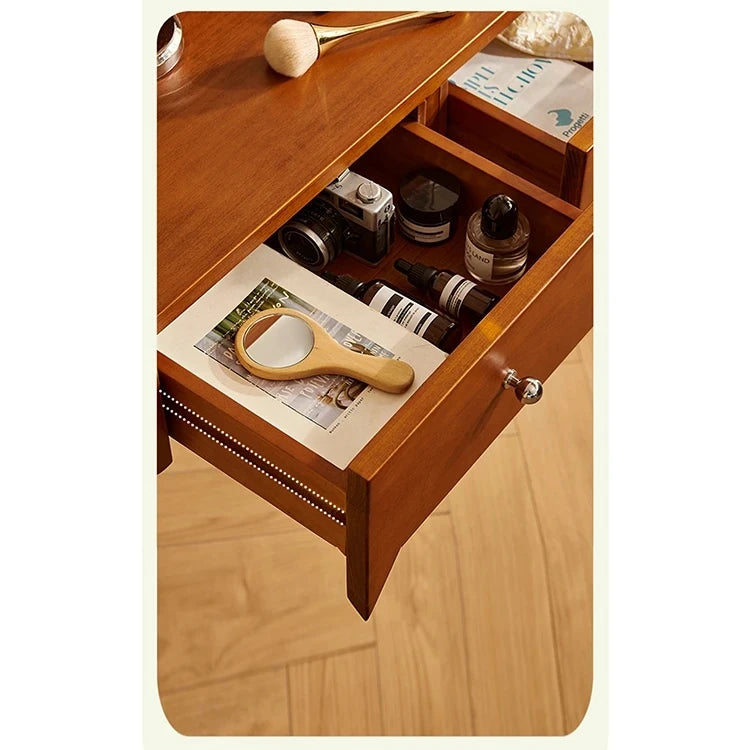 チェリー材使用の多機能化粧台&ナイトスタンド|スタイリッシュなデザインでお部屋を彩る! hby-4599