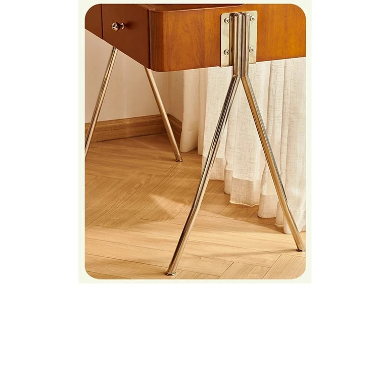 チェリー材使用の多機能化粧台&ナイトスタンド|スタイリッシュなデザインでお部屋を彩る! hby-4599