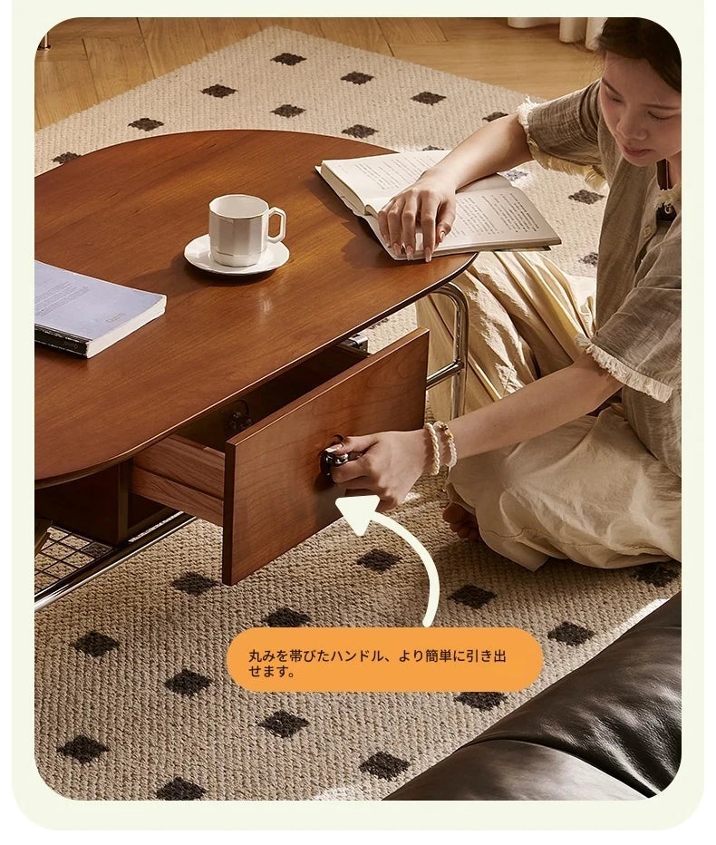 チェリーハイグロスセンターテーブル - スペースを最大限に活用するスタイリッシュなデザイン 47.24×23.62インチ hby-4600