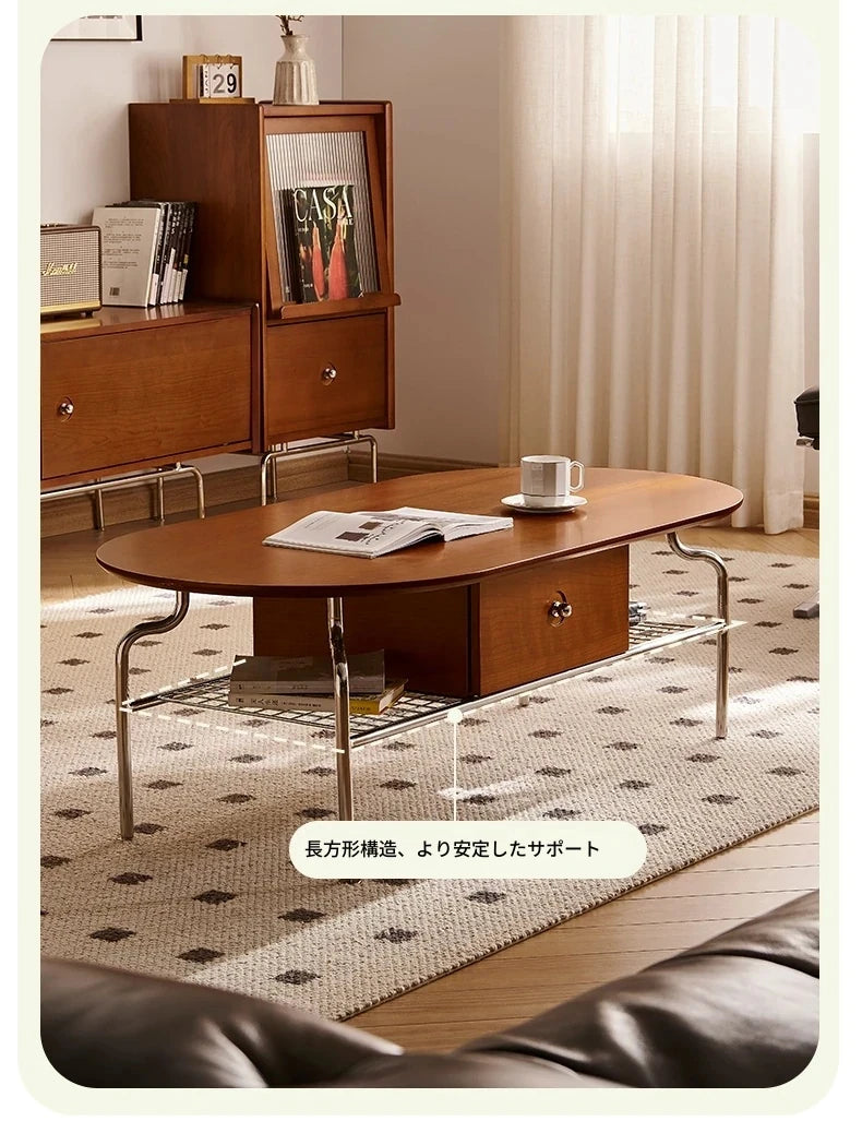 チェリーハイグロスセンターテーブル - スペースを最大限に活用するスタイリッシュなデザイン 47.24×23.62インチ hby-4600