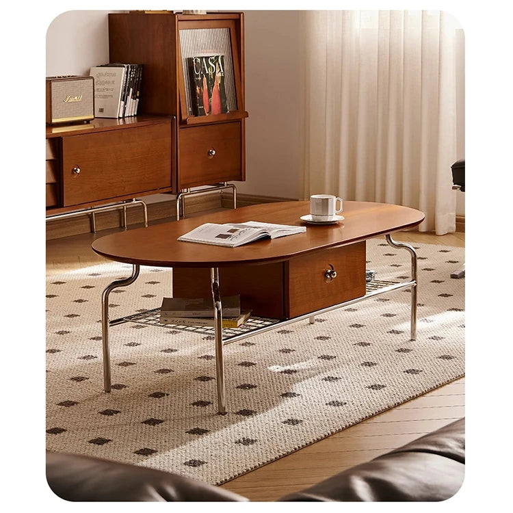 チェリーハイグロスセンターテーブル - スペースを最大限に活用するスタイリッシュなデザイン 47.24×23.62インチ hby-4600