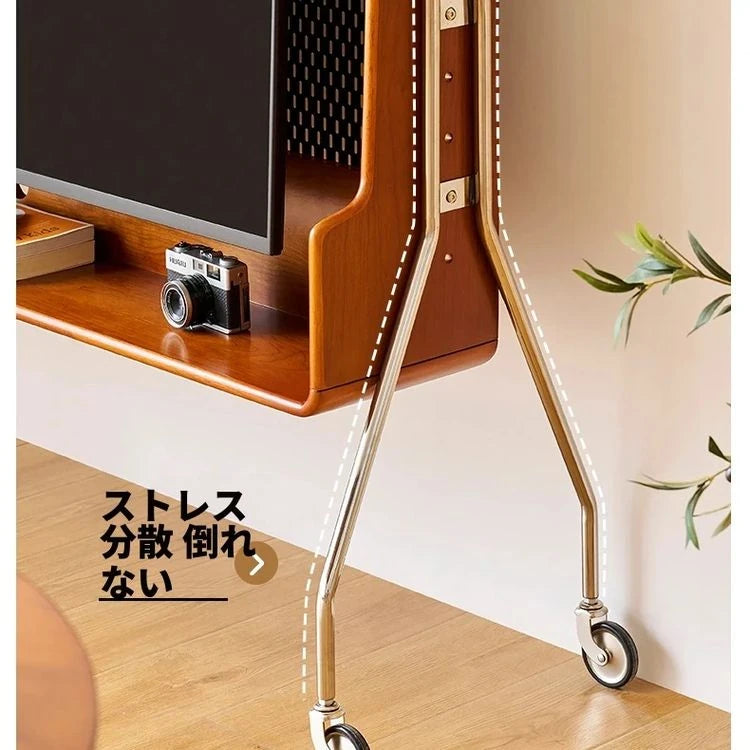 チェリー材 テレビスタンド おしゃれなデザイン 耐久性抜群、シンプルで機能的なリビング家具 hby-4601