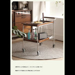 チェリーハンドメイドカート - ステンレス製フレームでスタイリッシュな収納と移動が可能! hby-4602