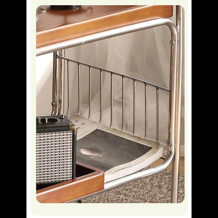 チェリーハンドメイドカート - ステンレス製フレームでスタイリッシュな収納と移動が可能! hby-4602