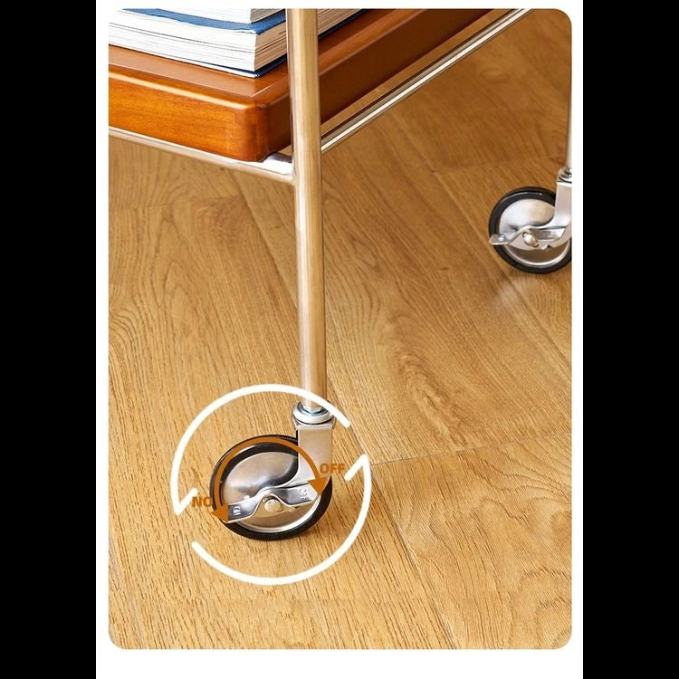 チェリーハンドメイドカート - ステンレス製フレームでスタイリッシュな収納と移動が可能! hby-4602