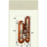 チェリー材とガラスのスタイリッシュラック - ステンレスフレーム付き、コーナーに最適な収納家具 hby-4603