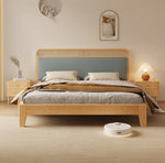 【天然木オーク&パイン】 高級合成皮革ベッド - 快適な睡眠を約束するデザインベッド hbzwg-636