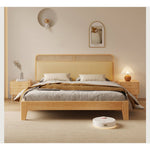 【天然木オーク&パイン】 高級合成皮革ベッド - 快適な睡眠を約束するデザインベッド hbzwg-636