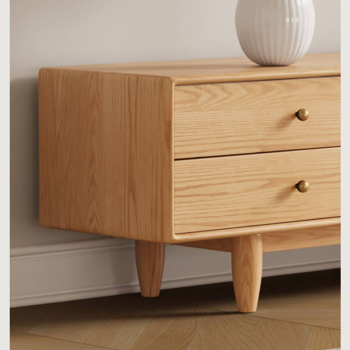 【おしゃれなオーク×ラタンテレビ台】天然素材の温もりを感じるデザイン hbzwg-639