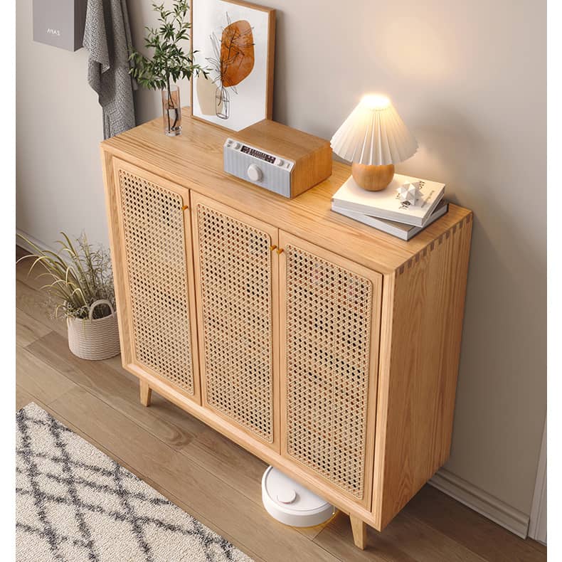 オーク材&ラタン キャビネット|おしゃれ収納家具 hbzwg-647