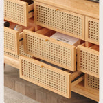 オーク&ラタン製キャビネット|エレガントで上質な収納家具 hbzwg-648