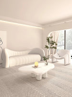 シンプルでモダンな無垢材シープボアパイルソファー - おしゃれなリビング空間を演出! hch-3071