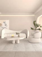 シンプルでモダンな無垢材シープボアパイルソファー - おしゃれなリビング空間を演出! hch-3071