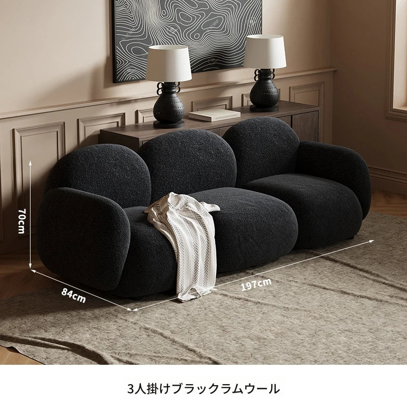 パインシープボア製のラグジュアリーなブレッドソファー|快適でスタイリッシュなリビング空間に最適! hch-3072