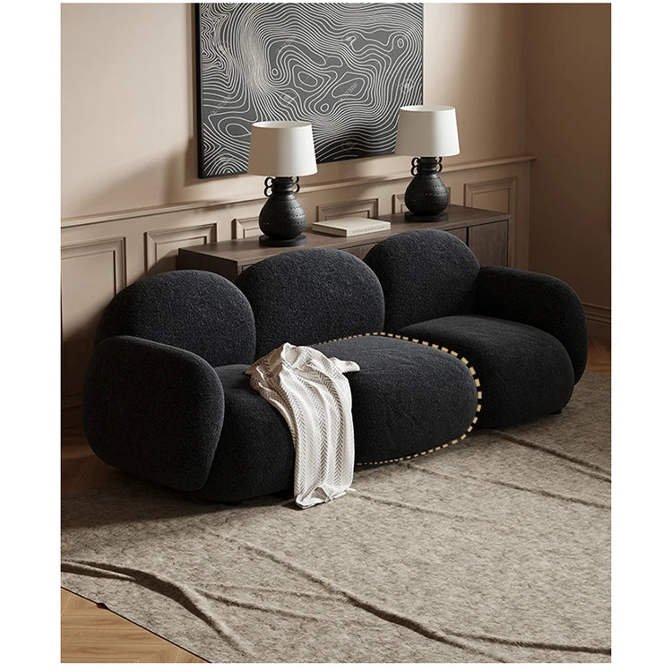 パインシープボア製のラグジュアリーなブレッドソファー|快適でスタイリッシュなリビング空間に最適! hch-3072