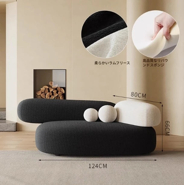 スタイリッシュなパインシープボアソファー - モダンデザインで快適なリビング空間を実現! hch-3075