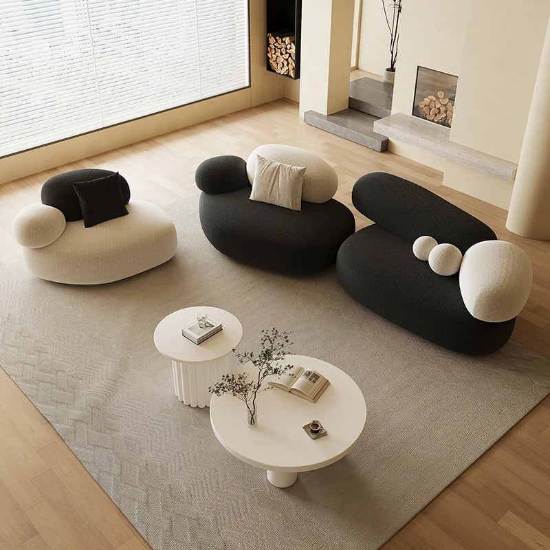 スタイリッシュなパインシープボアソファー - モダンデザインで快適なリビング空間を実現! hch-3075