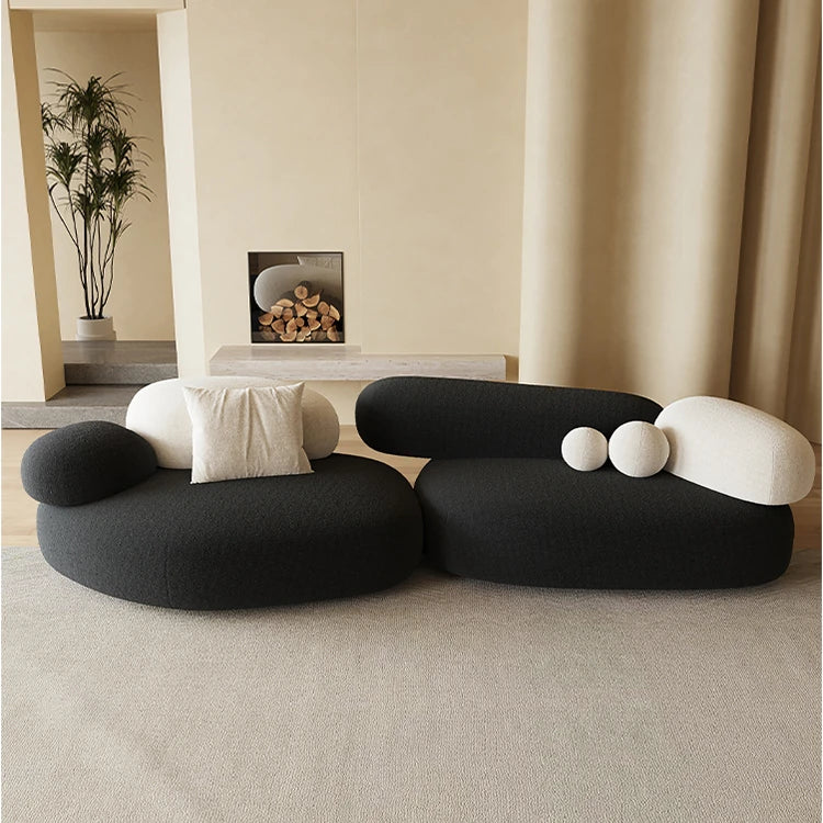 スタイリッシュなパインシープボアソファー - モダンデザインで快適なリビング空間を実現! hch-3075