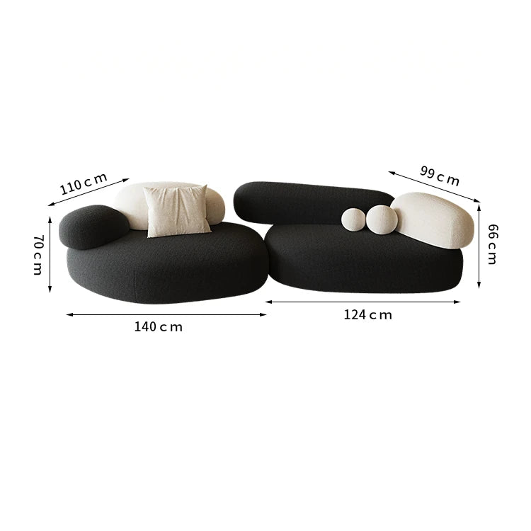 スタイリッシュなパインシープボアソファー - モダンデザインで快適なリビング空間を実現! hch-3075