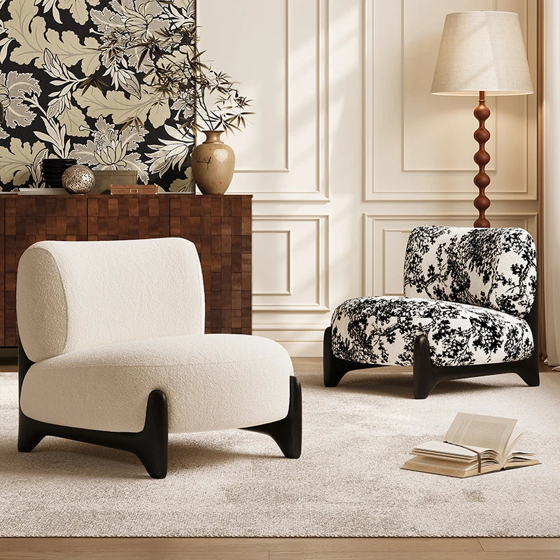 シープボア素材のモダンチェア|リビングルームに最適なおしゃれな座り心地の良い椅子 hch-3084