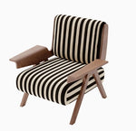 ストライプデザインのパイルチェア|おしゃれなインテリアにぴったりな木製フレームソファ hch-3085