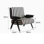 ストライプデザインのパイルチェア|おしゃれなインテリアにぴったりな木製フレームソファ hch-3085