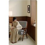 ストライプデザインのパイルチェア|おしゃれなインテリアにぴったりな木製フレームソファ hch-3085