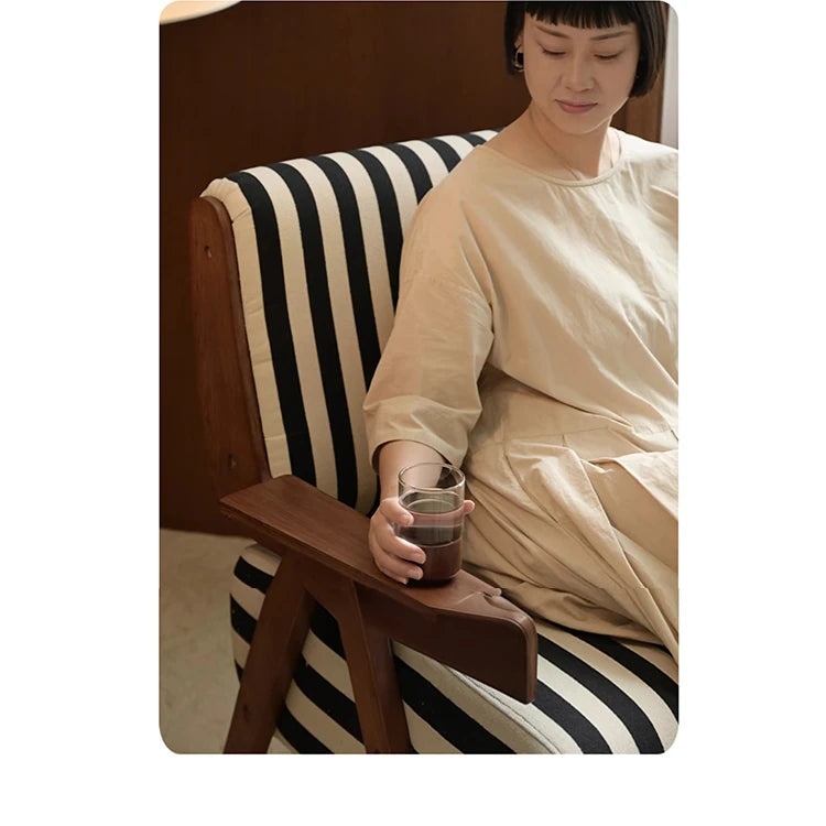 ストライプデザインのパイルチェア|おしゃれなインテリアにぴったりな木製フレームソファ hch-3085