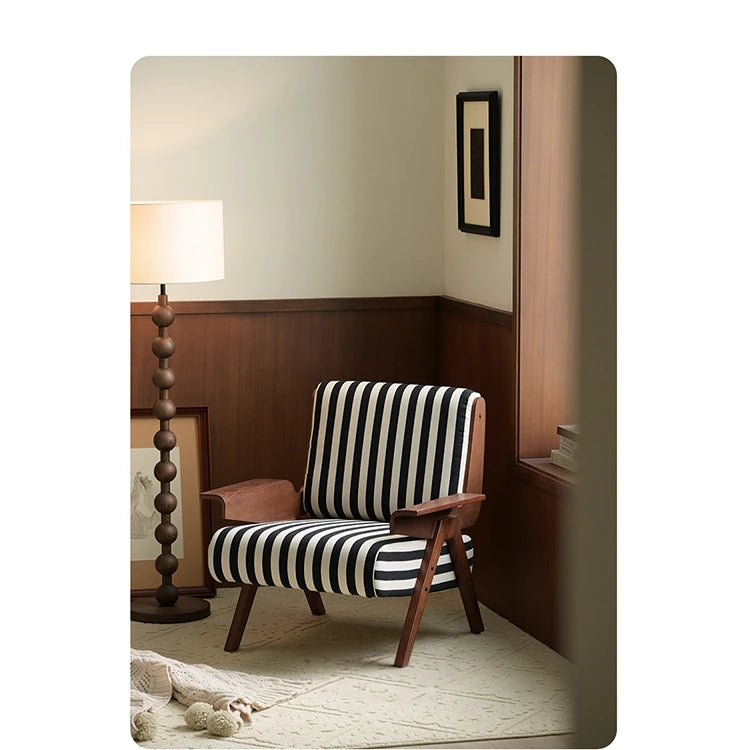 ストライプデザインのパイルチェア|おしゃれなインテリアにぴったりな木製フレームソファ hch-3085