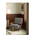 ストライプデザインのパイルチェア|おしゃれなインテリアにぴったりな木製フレームソファ hch-3085