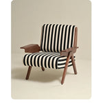 ストライプデザインのパイルチェア|おしゃれなインテリアにぴったりな木製フレームソファ hch-3085