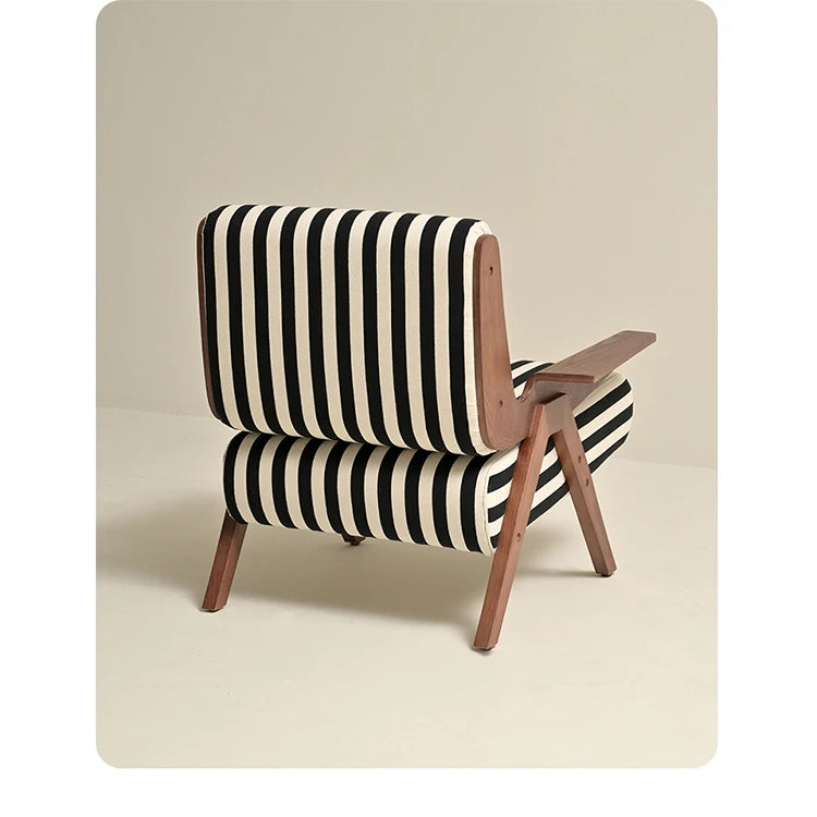 ストライプデザインのパイルチェア|おしゃれなインテリアにぴったりな木製フレームソファ hch-3085