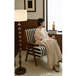 ストライプデザインのパイルチェア|おしゃれなインテリアにぴったりな木製フレームソファ hch-3085