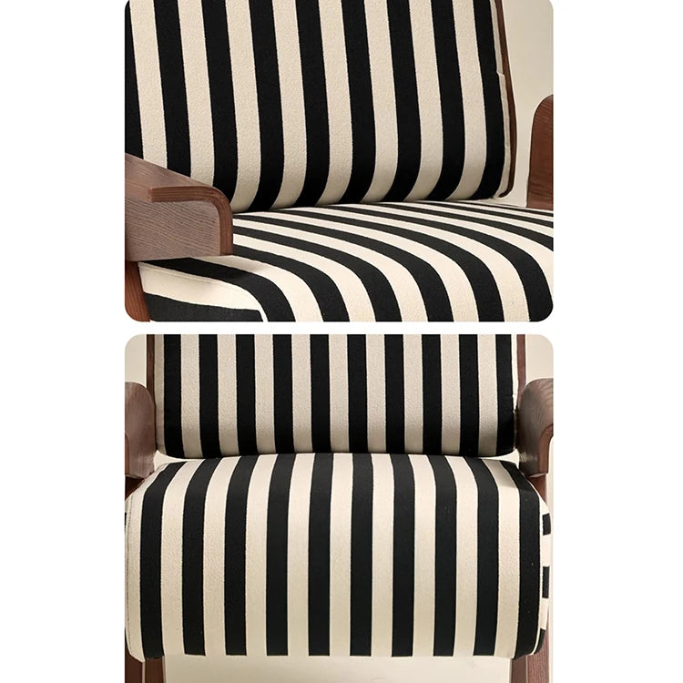ストライプデザインのパイルチェア|おしゃれなインテリアにぴったりな木製フレームソファ hch-3085