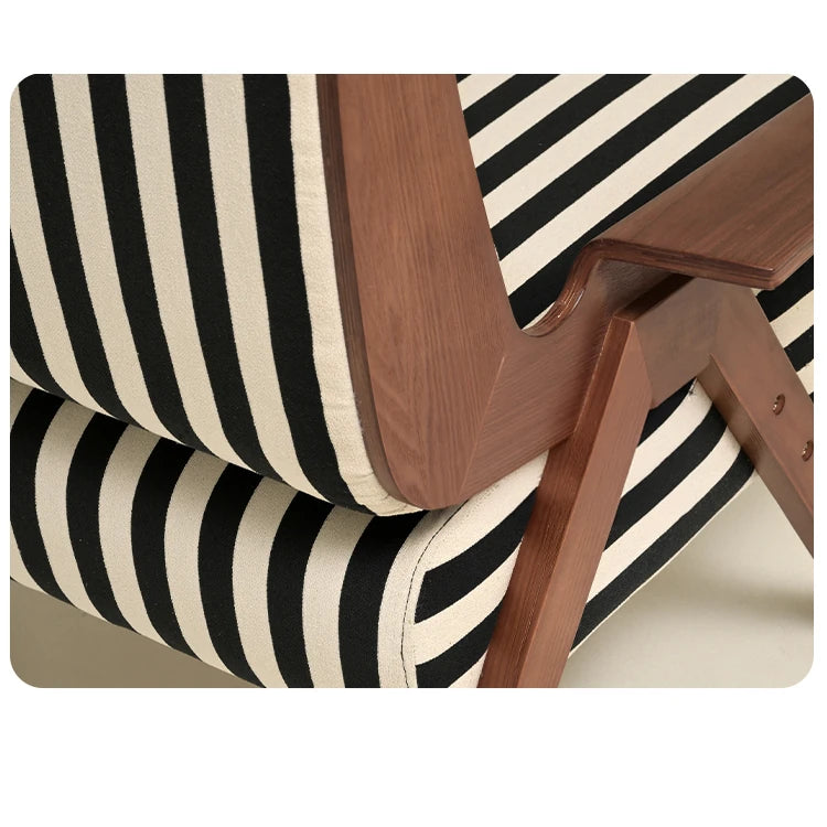 ストライプデザインのパイルチェア|おしゃれなインテリアにぴったりな木製フレームソファ hch-3085