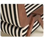 ストライプデザインのパイルチェア|おしゃれなインテリアにぴったりな木製フレームソファ hch-3085